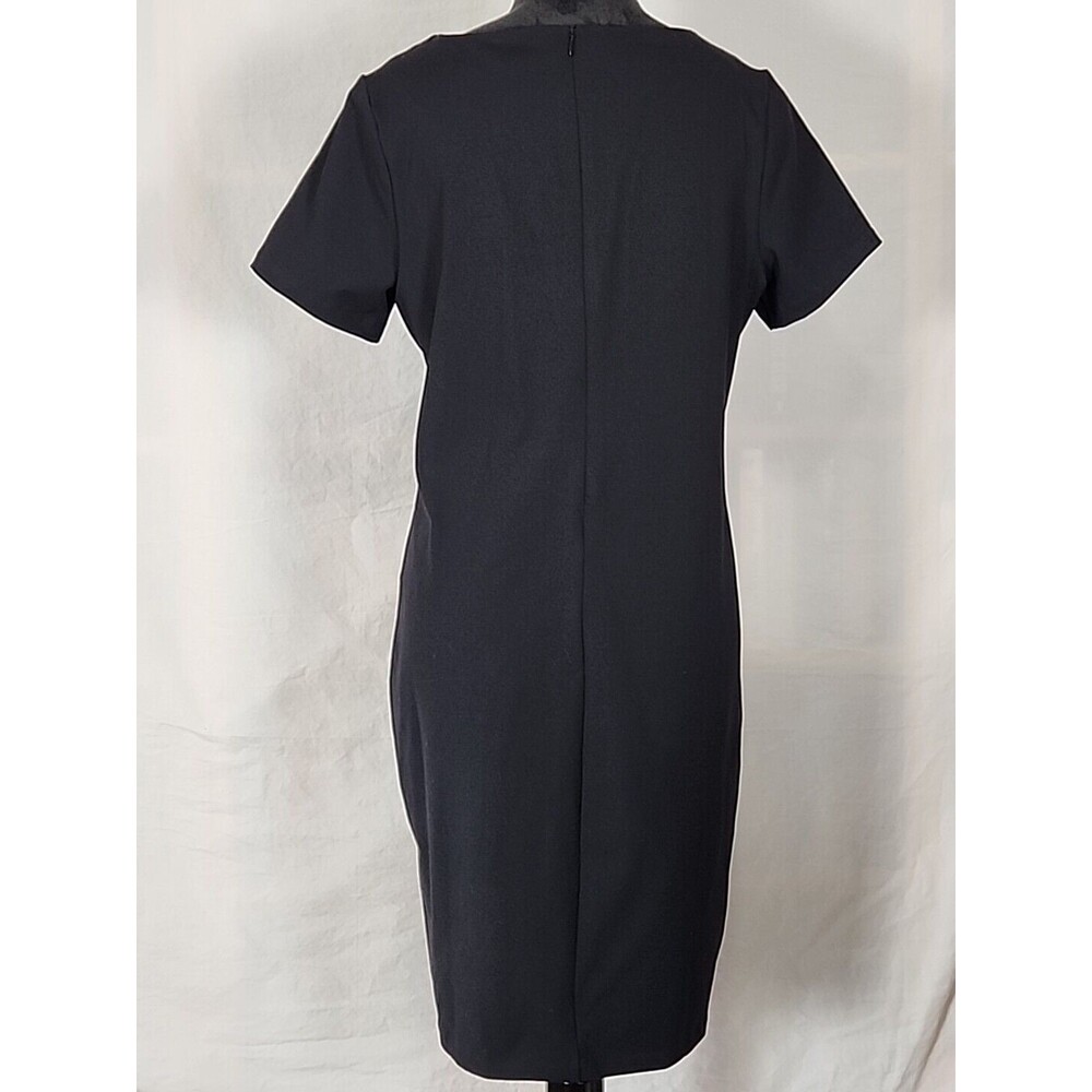 Tahari Judianne Round-Neck Short Sleeve Sheath Dress Women's 10 Black NWT - Picture 7 of 11